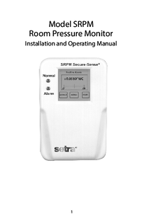 Thumbnail of document Manual - SRPM Room Pressure Monitor